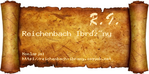 Reichenbach Ibrány névjegykártya